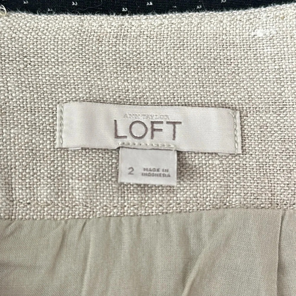 Ann Taylor Loft Khaki Linen Skirt with Neon Detailing​ - Picture 3 of 3